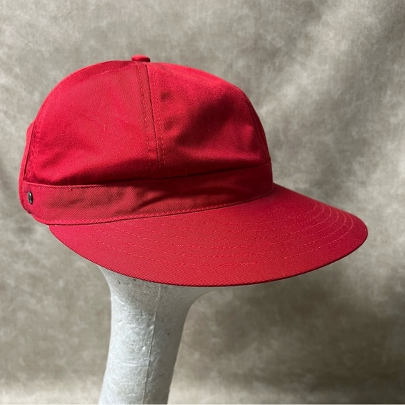Retro Liz Claiborne Red Half Brim Hat 1990s with a Rubber Band Back - Picture 4 of 8